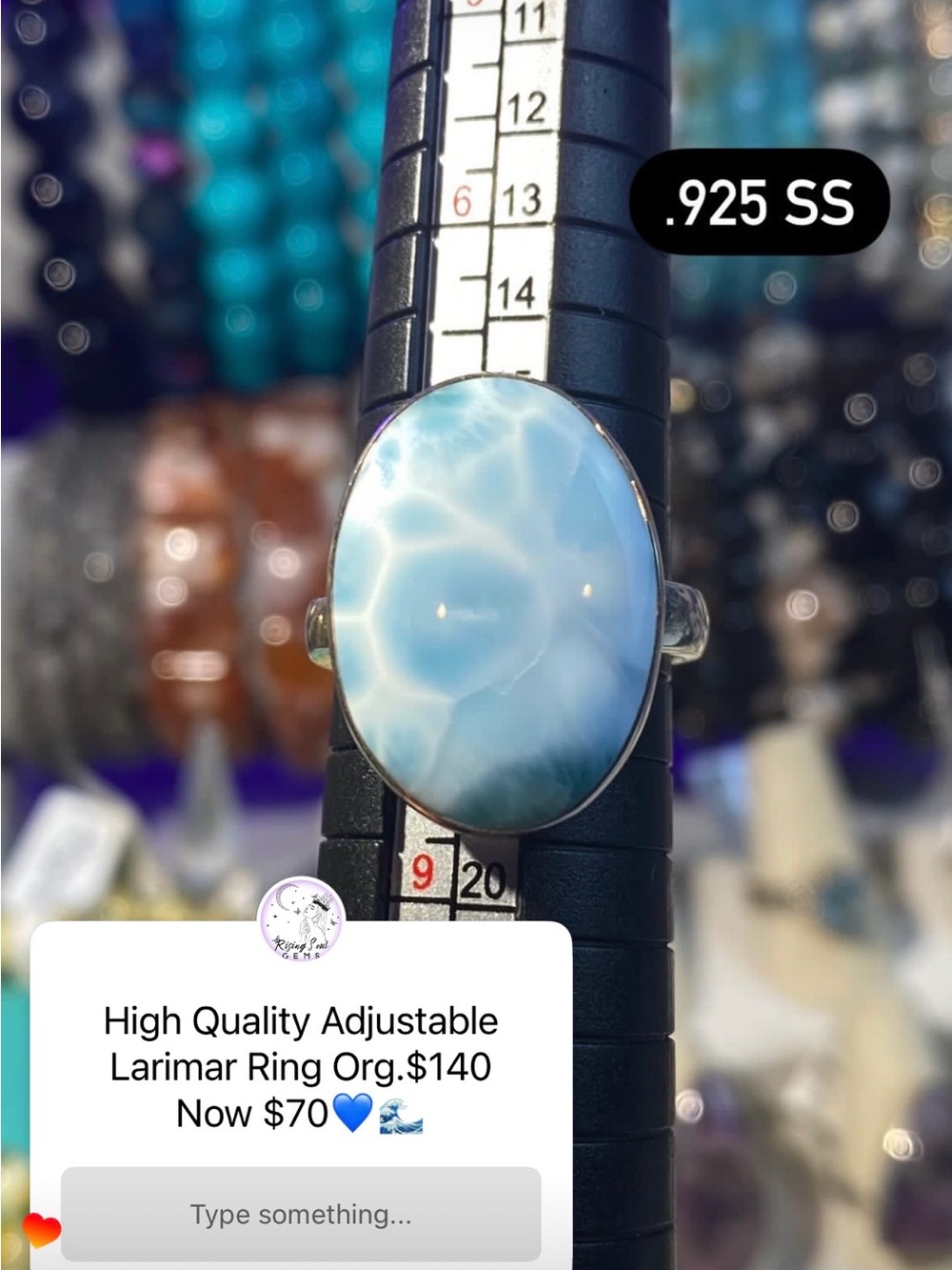 Larimar Oval Sterling Ring